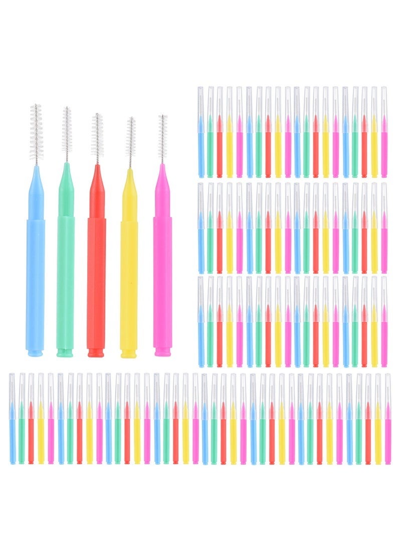 YUJA 100 Pieces Interdental Brushes, Dental Floss Toothpick, Orthodontic Braces Brush Tooth Cleaning Tool Oral Care - Image 1